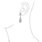 Bridal Teardrop Cubic Zirconia Clip-On Earrings