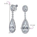 Bridal Teardrop Cubic Zirconia Clip-On Earrings