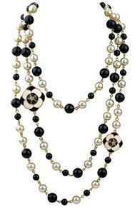 Layered Faux Pearl Camellia Flower Necklace