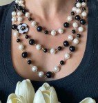 Layered Faux Pearl Camellia Flower Necklace