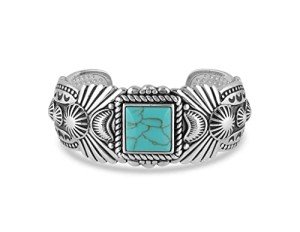 Montana Silversmiths Turquoise Flourished Cuff Bracelet