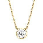 PAVOI 18K Gold Vermeil CZ Solitaire Choker Necklace