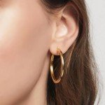 14K Gold Hoop Earrings for Women - Various Sizes