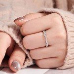 Twisted Infinity 925 Silver Eternity Ring for Her