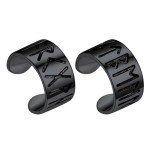 Sterling Silver Rune Stud Earrings with Black Onyx