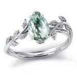 Moss Agate and Birthstone Sterling Silver Ring