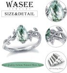 Moss Agate and Birthstone Sterling Silver Ring