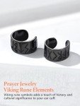 Sterling Silver Rune Stud Earrings with Black Onyx
