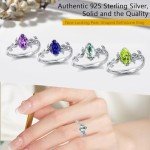 Moss Agate and Birthstone Sterling Silver Ring