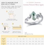 Moss Agate and Birthstone Sterling Silver Ring