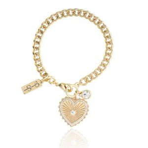 Jessica Simpson Gold Heart Charm Bracelet for Women