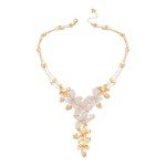 Floral Goldtone Crystal Statement Necklace by GUESS