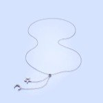 Double Layer Sterling Silver Moon Star Necklace