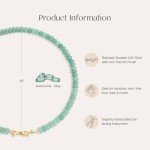 Green Aventurine Beaded Choker Necklace with Gold Bow