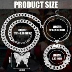 Butterfly Hip Hop Jewelry Set – 8 Pieces