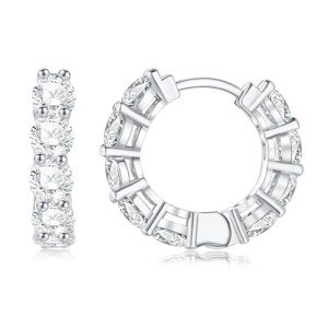 GIRIOIZ Hypoallergenic Diamond Hoop Stud Earrings