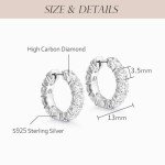 GIRIOIZ Hypoallergenic Diamond Hoop Stud Earrings