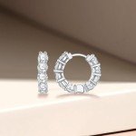 GIRIOIZ Hypoallergenic Diamond Hoop Stud Earrings