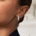 GIRIOIZ Hypoallergenic Diamond Hoop Stud Earrings