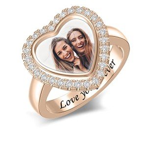 Custom Photo Engraved Signet Ring for Women