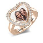 Custom Photo Engraved Signet Ring for Women