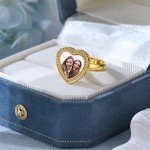 Custom Photo Engraved Signet Ring for Women