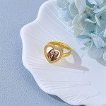 Custom Photo Engraved Signet Ring for Women