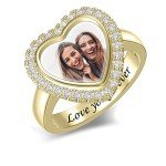 Custom Photo Engraved Signet Ring for Women