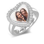 Custom Photo Engraved Signet Ring for Women
