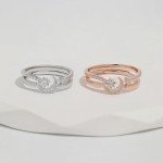 Moon and Star Sterling Silver Stackable Ring Set