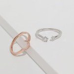Moon and Star Sterling Silver Stackable Ring Set