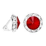 Elegant Red Swarovski Crystal Clip-On Earrings