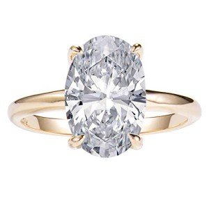 Oval Solitaire Engagement Ring with Thin Band