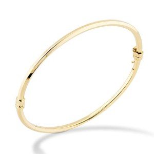 Miabella 18K Gold Italian Oval Bangle Bracelet