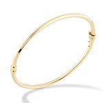Miabella 18K Gold Italian Oval Bangle Bracelet