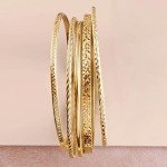 18kt Gold Over Sterling Bangle Bracelet Set