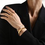 Gold Chain Link Bracelets with Cubic Zirconia