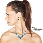 Peacock Blue Teardrop Necklace and Earrings Set