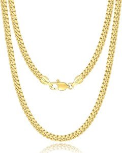 Italian 18k Gold Plated Cuban Link Necklace