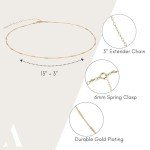 Adjustable Gold Tube Chain Choker Necklace