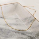 Adjustable Gold Tube Chain Choker Necklace