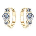 Moissanite Hoop Earrings in Sterling Silver