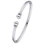 Simple 925 Sterling Silver Open Bangle Bracelet