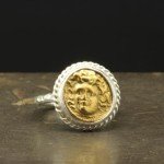 Medusa Coin Sterling Silver Signet Ring