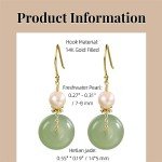 Natural Jade & Freshwater Pearl Dangle Earrings
