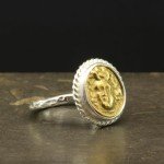 Medusa Coin Sterling Silver Signet Ring