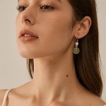 Natural Jade & Freshwater Pearl Dangle Earrings