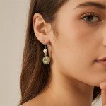 Natural Jade & Freshwater Pearl Dangle Earrings