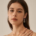 Natural Jade & Freshwater Pearl Dangle Earrings