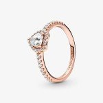 PANDORA Sparkling Heart Stackable Rose Gold Ring